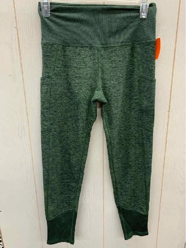 Kirkland Green Womens Size M Leggings Comfortable Ribbed Sports Leggings
