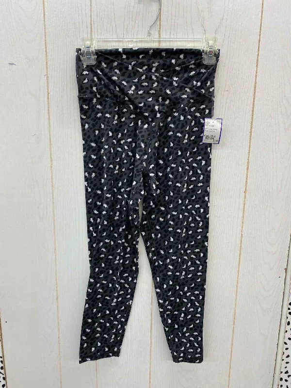 AERIE Black Womens Size L Short Leggings Stylish Winter-Ready Leggings