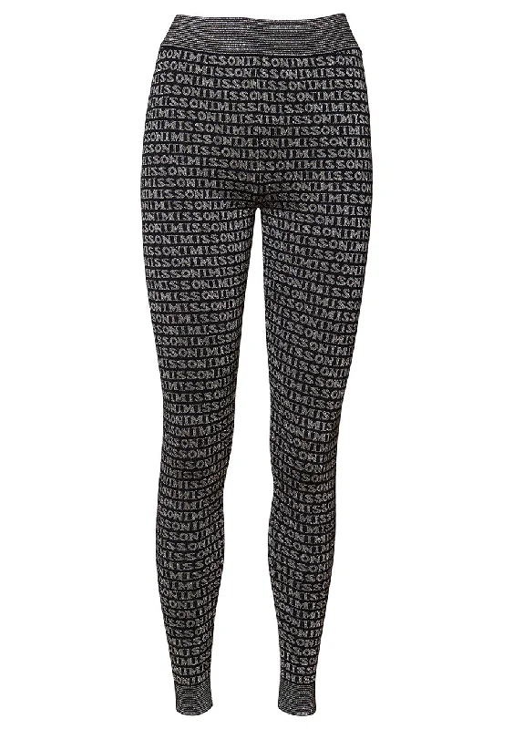 Glitter Logo Leggings Fashionable Quick-Dry Yoga Pants
