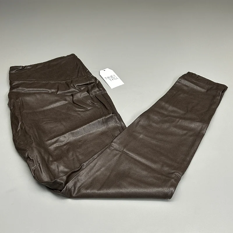 TIME AND TRU Women's Faux Leather Leggings Sz XL 16-18 Brown (New) Fashionable Sports Compression Leggings