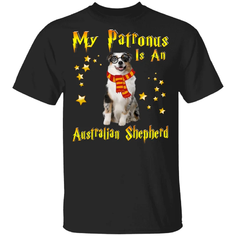 My Patronus Is An Australian Shepherd Magical Australian Shepherd Pet T-Shirt Hooded Caped Shawl Collar My Patronus Is An Australian Shepherd Magical Australian Shepherd Pet T-Shirt Hooded Caped Shawl Collar