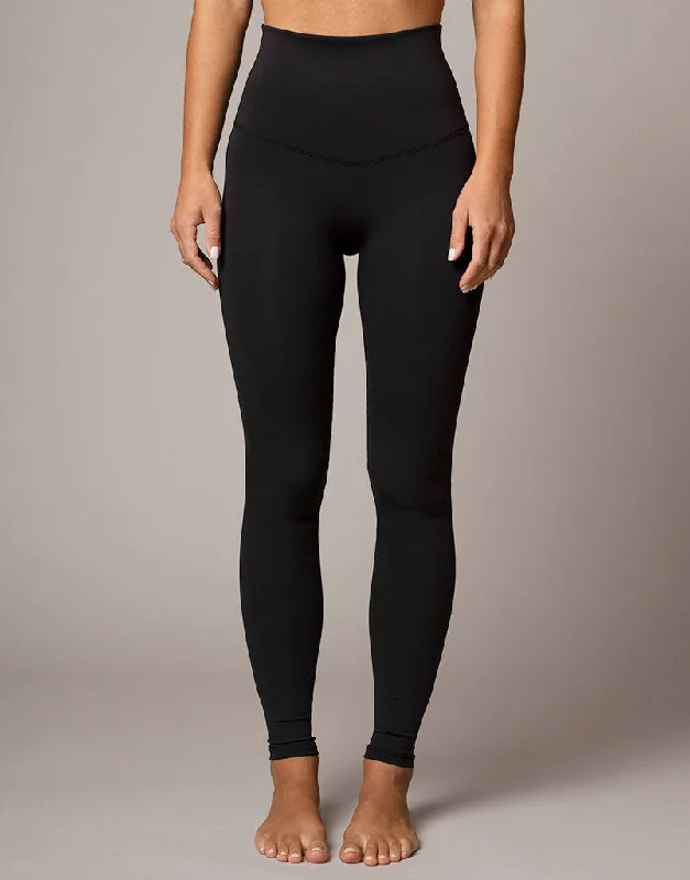 Freestyle Flat Front Legging Black Chic Velvet Soft Leggings