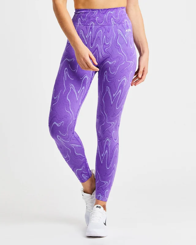 Velocity Seamless Leggings - Purple Comfortable Workout Fitness Leggings