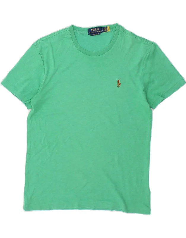 POLO RALPH LAUREN Mens Custom Slim Fit T-Shirt Top Small Green Cotton Plaid T-Shirt Polka Dot Checkered POLO RALPH LAUREN Mens Custom Slim Fit T-Shirt Top Small Green Cotton Plaid T-Shirt Polka Dot Checkered