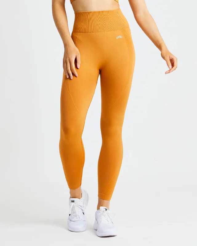 Balance V2 Seamless Leggings - Spiced Orange Stylish Stretch-Waist Leggings