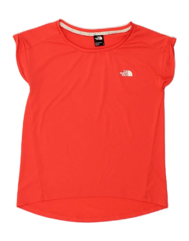 THE NORTH FACE Womens T-Shirt Top UK 12 Medium Red Polyester Graphic Embroidered Appliqued THE NORTH FACE Womens T-Shirt Top UK 12 Medium Red Polyester Graphic Embroidered Appliqued