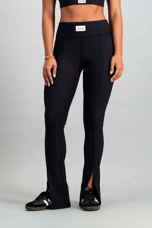 Sienna Split Front Legging Trendy Black Mesh Leggings