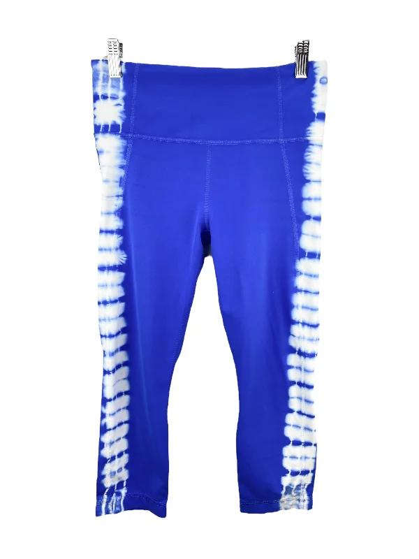 Athleta Women's Salutation Tie Dye Active Capri Legging Cobalt/White Size M Trendy Leather-Look Workout Leggings Athleta Women's Salutation Tie Dye Active Capri Legging Cobalt/White Size M Trendy Leather-Look Workout Leggings