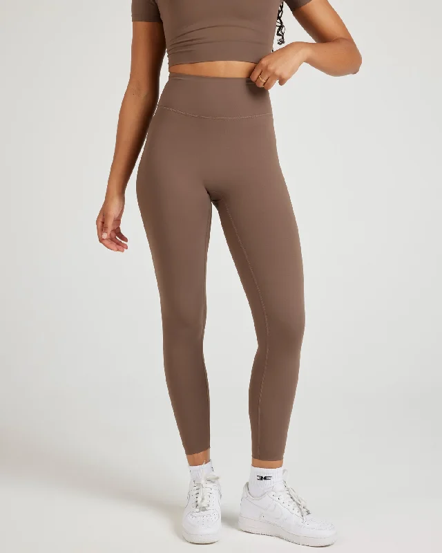 7/8 Airey Leggings - Light Brown Elegant Sheer Leggings