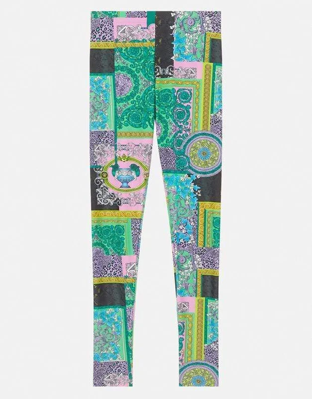 Patchwork Print Legging Comfortable Tummy Shaping Leggings