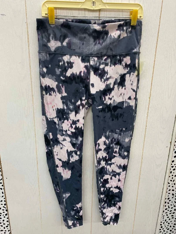 Mono b Gray Womens Size L Leggings Fashionable Lacy Detail Leggings