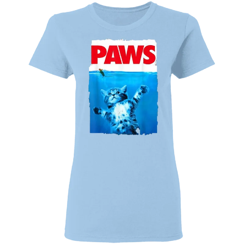 Paws Cat and Mouse Top Funny Cat Paws Ladies T-Shirt Thin T-Shirt Open Front Quick Dry