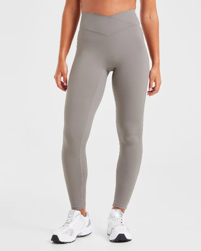 Sculpt Wrap Leggings - Smoke Grey Comfortable Compression Leggings