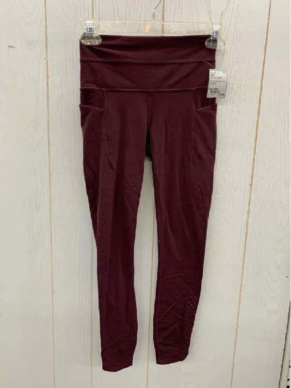 Athleta Burgundy Womens Size XXS Leggings Comfortable Bootcut Workout Leggings