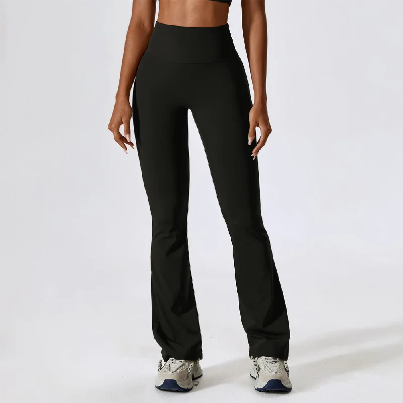 Stretch Flare Leggings Chic Floral Print Leggings