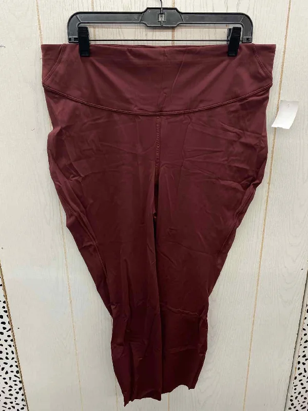 Lululemon Burgundy Womens Size 18 Leggings Fashionable Full-Length Active Leggings