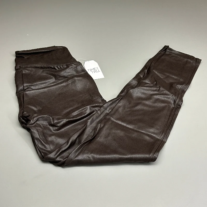 TIME AND TRU Women's Faux Leather Leggings Sz S 4-6 Brown (New) Comfortable Classic Yoga Leggings