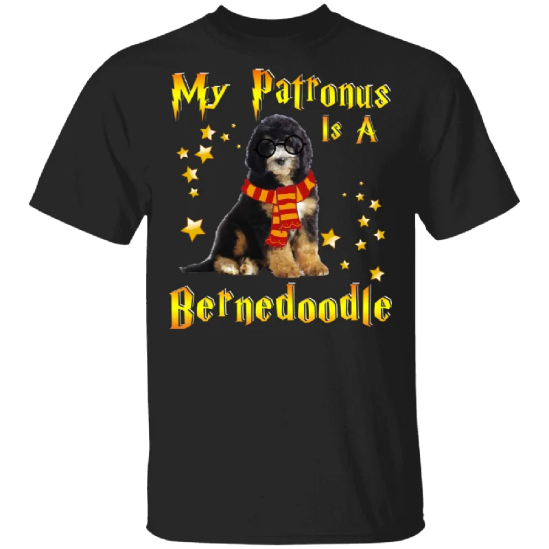 My Patronus Is A Bernedoodle Magical Pet Dog T-Shirt Print Jacquard Patchwork