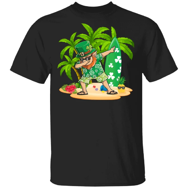 Dabbing Leprechaun Hawaiian Hibiscus St Patrick's Day Gifts T-Shirt Hooded Caped Shawl Collar Dabbing Leprechaun Hawaiian Hibiscus St Patrick's Day Gifts T-Shirt Hooded Caped Shawl Collar