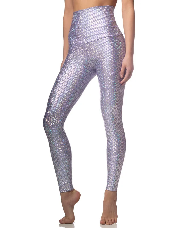 Lavender Mermaid Sneaker Legging Comfortable Capri-Length Leggings