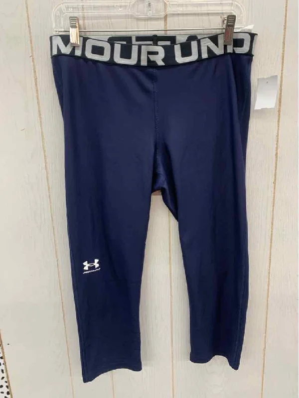 Under Armour Navy Womens Size L Leggings Fashionable Stretchy Fit Leggings