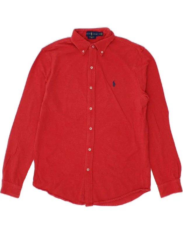 RALPH LAUREN Mens Shirt Large Red Cotton Casual Formal Business