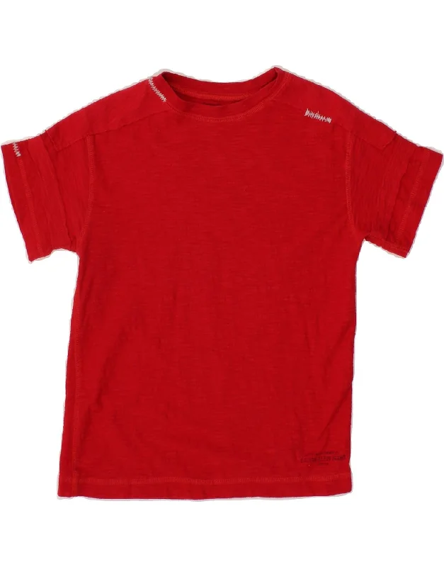 CALVIN KLEIN JEANS Womens T-Shirt Top US 6 Medium Red Anti-Pilling Machine Wash Handmade