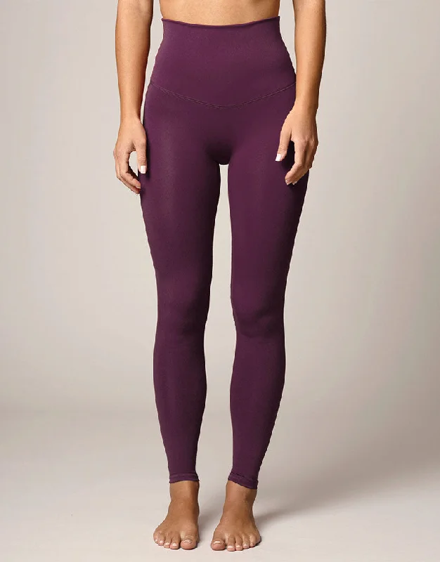 Empower Flat Front Legging Eggplant Stylish Athletic Wear Leggings
