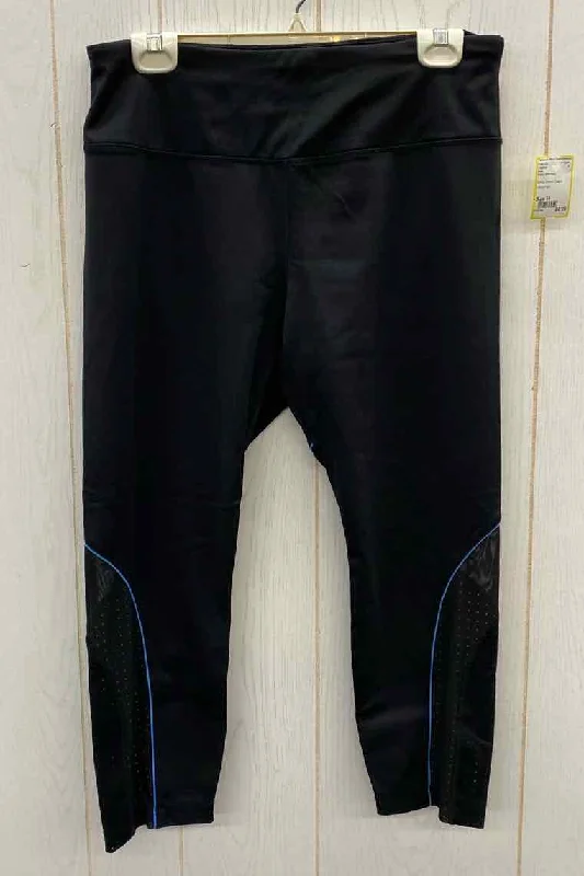 Avia Black Womens Size 16 Leggings Trendy Side-Pocket Leggings
