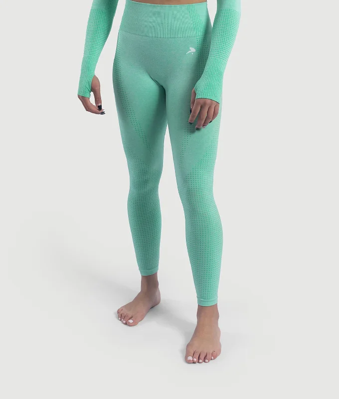 Athena Seamless Leggings - Mint Green Trendy Digital Print Leggings