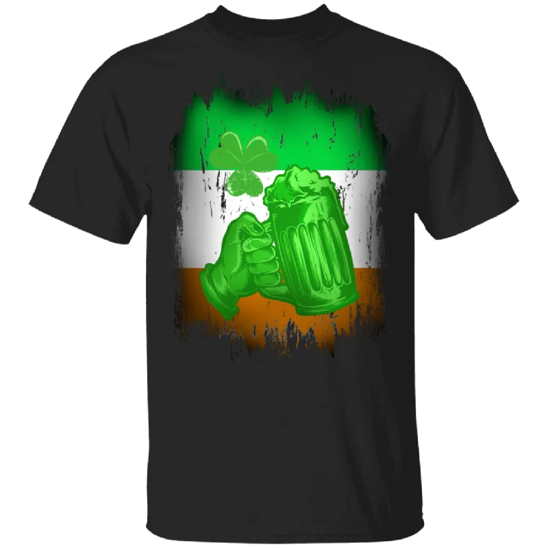 Green Beer Ireland Flag Drunker St Patrick's Day Irish Gift T-Shirt Fitted T-Shirt Seamless Stretchy