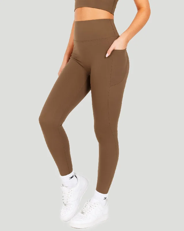 Aura Bonded Ascend Leggings - Cafe Latte Comfortable Athletic Tights