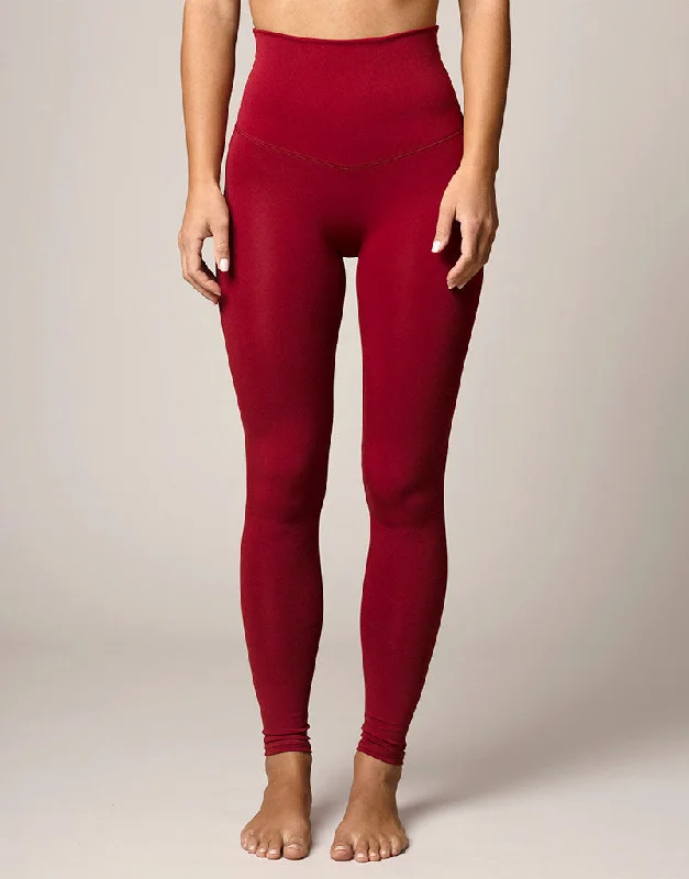 Freestyle Flat Front Legging Cranberry Stylish Pockets Active Leggings