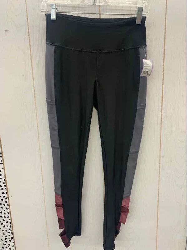 Maurices Black Womens Size Small Leggings Chic Printed Yoga Pants