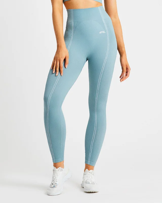 Reflex Seamless Leggings - Teal Casual Slim-Fit Leggings