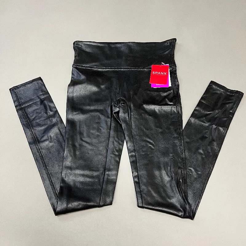 SPANX Faux Leather Leggings Women's Sz XS / TP Black 2437 (New) Trendy Adjustable Waist Leggings