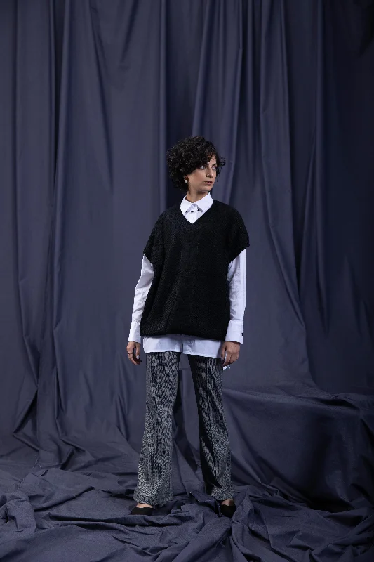Sapphire -  Flare Herring Bone Leggings Grey Cozy Lounge Pants Leggings