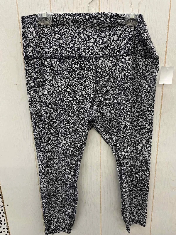 Lululemon Black Womens Size 18 Leggings Stylish Side-Stripe Leggings