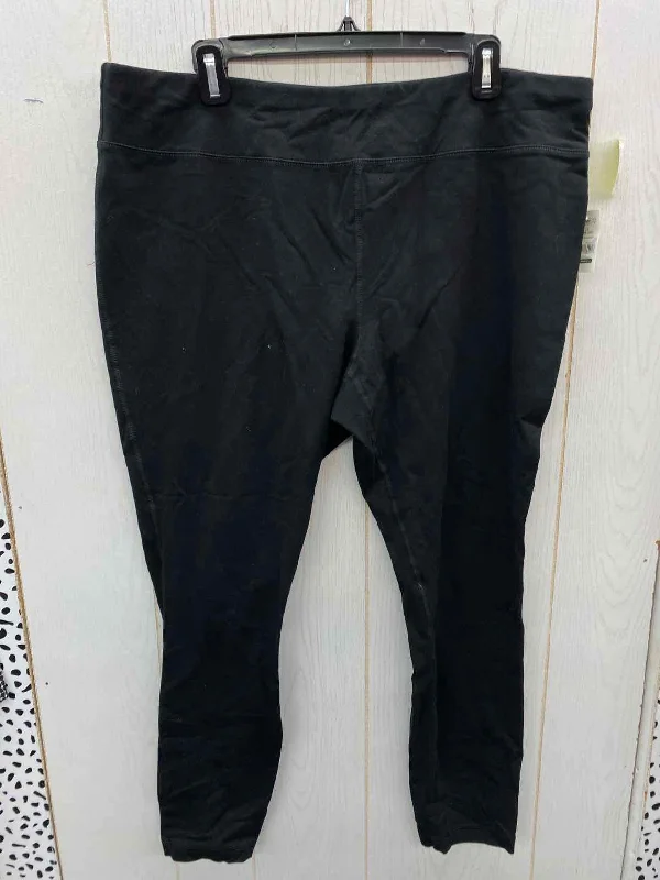 Athletic Works Black Womens Size 20/22 Leggings Classic Solid Color Leggings