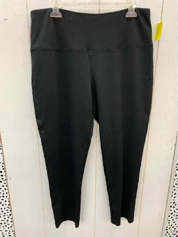 JNY Black Womens Size 1X Leggings Fashionable Tummy Control Leggings