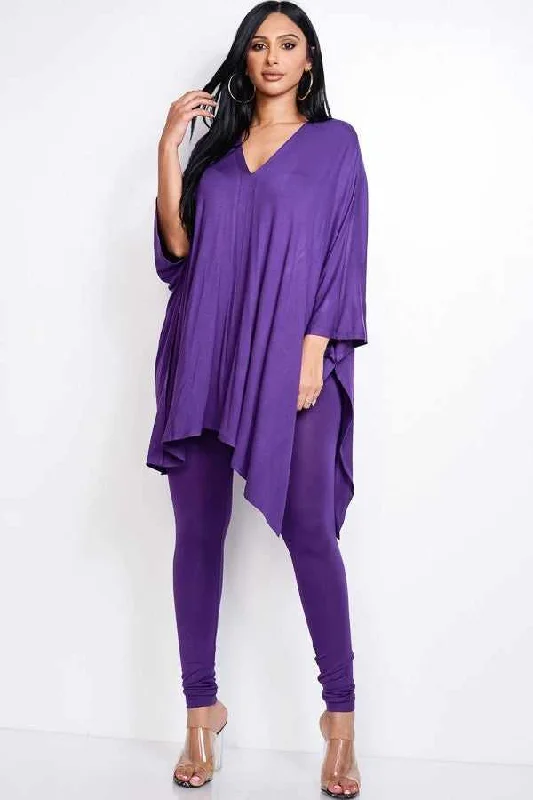 Cape Top And And Leggings 2 Piece Set Stylish Sweat-Proof Leggings