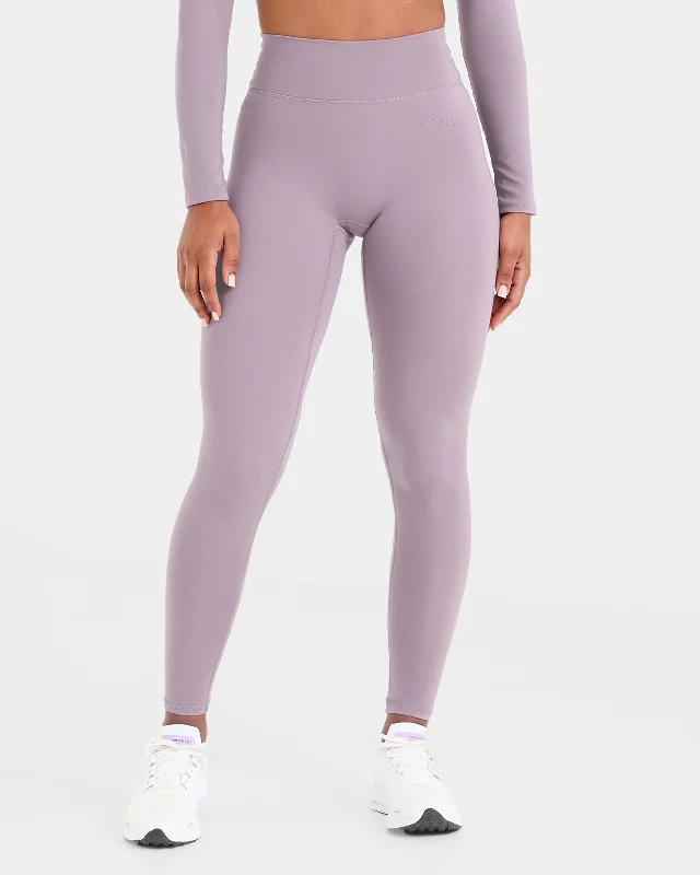 Staple Leggings - Mauve Purple Comfortable Slip-On Compression Leggings