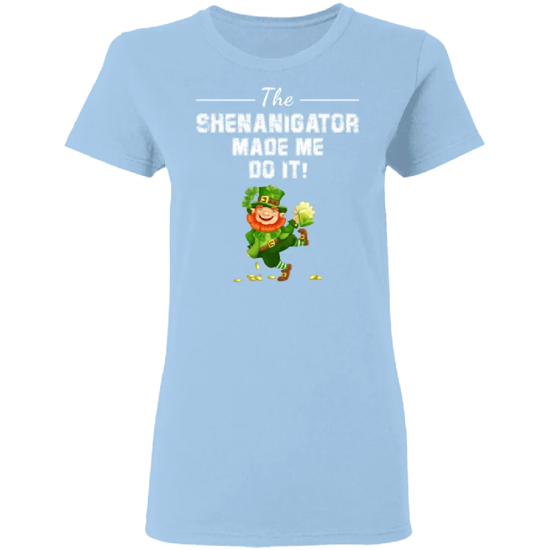 The Shenanigator Made Me Do It St Patrick's Day Gifts Ladies T-Shirt Plaid T-Shirt Polka Dot Checkered