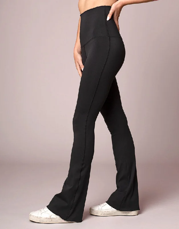 Freestyle Flare Legging Black Trendy Foil Finish Leggings