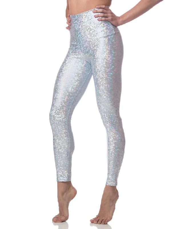 Crystal Mermaid Sneaker Legging Elegant Satin Finish Leggings