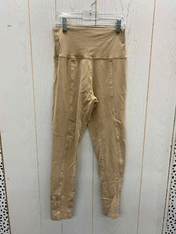 AERIE Tan Womens Size Small Leggings Fashionable Floral Active Leggings