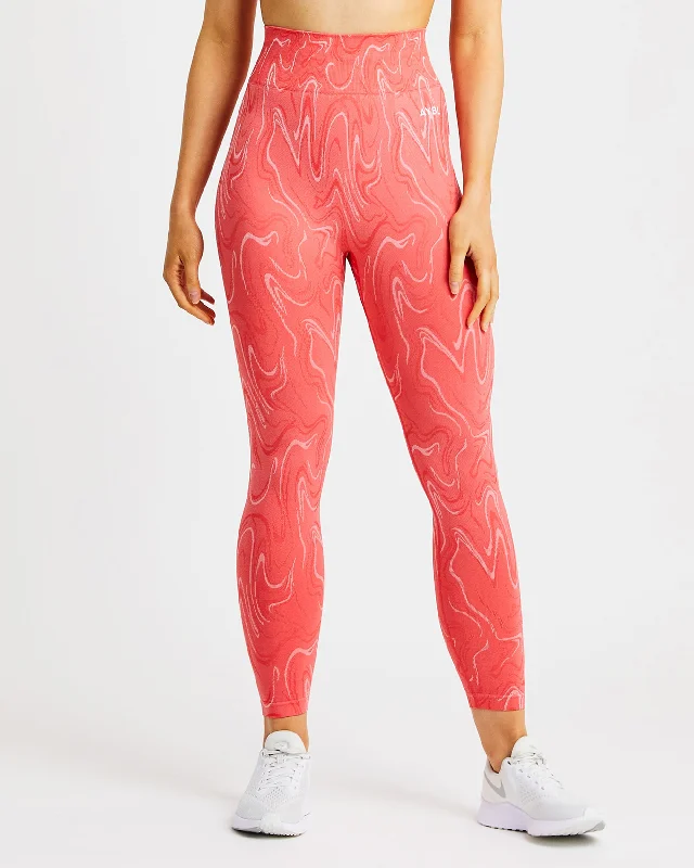 Velocity Seamless Leggings - Coral Fashionable Seamless Leggings