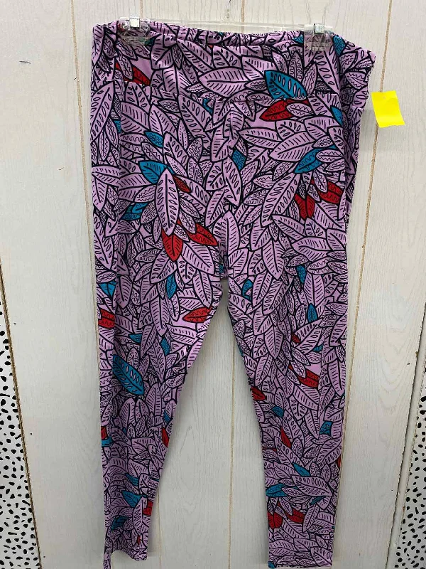 Lularoe Lavender Womens Size 2X Leggings Casual Slim-Fit Leggings