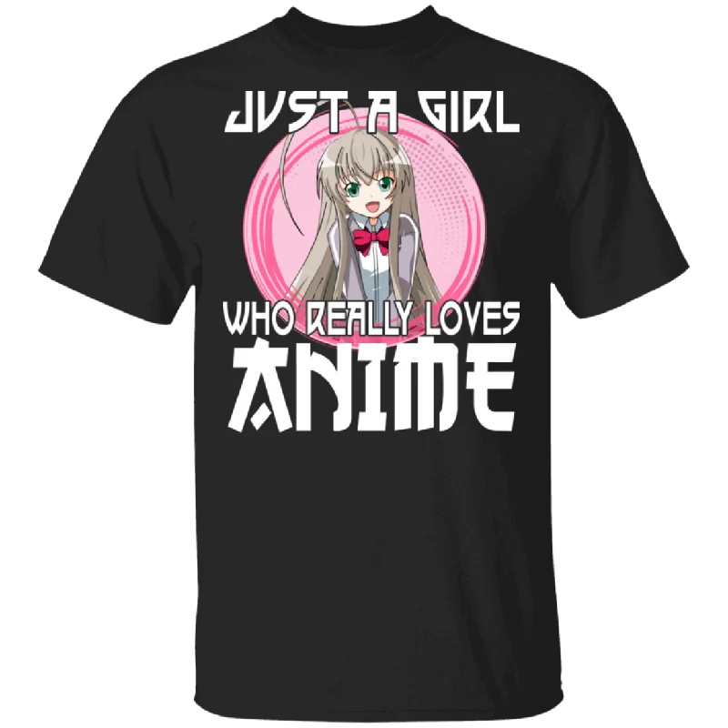 Just A Girl Who Lives Anime Funny Otaku Anime Lover T-Shirt Collared T-Shirt Boat Neck A-Line Just A Girl Who Lives Anime Funny Otaku Anime Lover T-Shirt Collared T-Shirt Boat Neck A-Line
