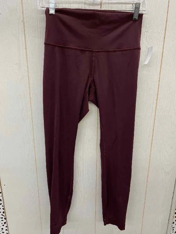Lululemon Burgundy Womens Size 6 Leggings Trendy Color Block Leggings